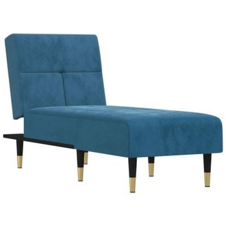 vidaXL Vidaxl - Chaise Longue in Velluto Blu