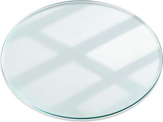 Tulup Piano Tavolo in Vetro Temperato Rotondo - 800 mm - Vetro Trasparente - Øfi80 cm