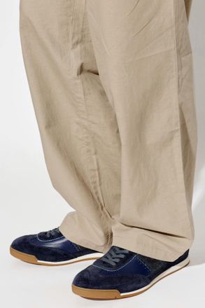 Etro Leather Sports Shoes, Mens, Navy Blue