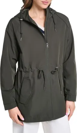 Levi's Water Resistant Hooded Rain Jacket in Army Green at Nordstrom, Size X-Large
