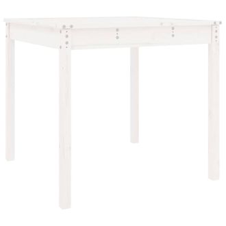Berkfield Home Garden Table White 82.5x82.5x76 cm Solid Wood Pine