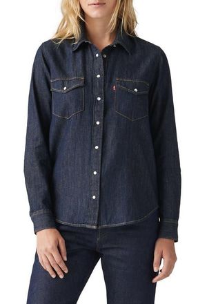 Levi's Iconic Western Denim Snap-Up Shirt in Todays News at Nordstrom, Size X-Small