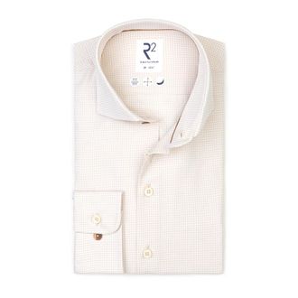 R2 Amsterdam Formal Shirt - Heren - Zakelijke Overhemden - Beige - L - Leer - Overhemden