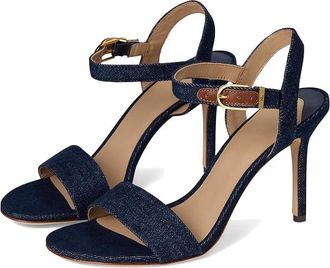 Lauren Ralph Lauren Gwen Denim Sandals Womens Dress Sandals Vayra Wash : 7.5 B - Medium, Textile