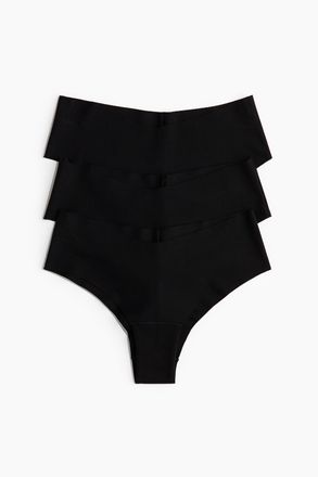 H&M 3er-Pack Unsichtbare Hipster aus Baumwolle - Schwarz