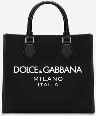 Dolce & Gabbana Shopping bag piccola in nylon - - Bags - Donna - Nero - ONE SIZE