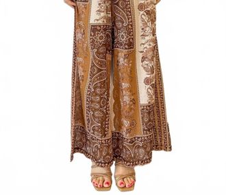 Astrid Gemma Wide Leg Pant In Brown Scarf