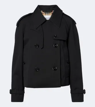 Burberry Giacca doppiopetto in gabardine di cotone