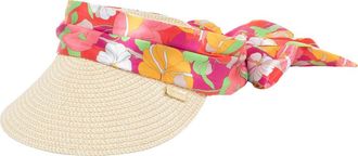 San Diego Hat Company Ribbon Tie Straw Visor in Natural at Nordstrom Rack