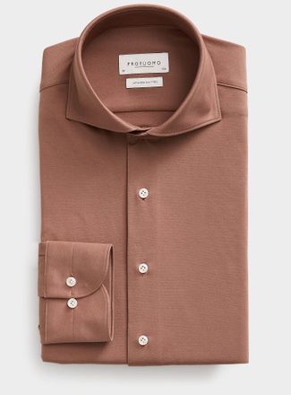 Profuomo Mens Clay Japanese knit shirt Slim fit