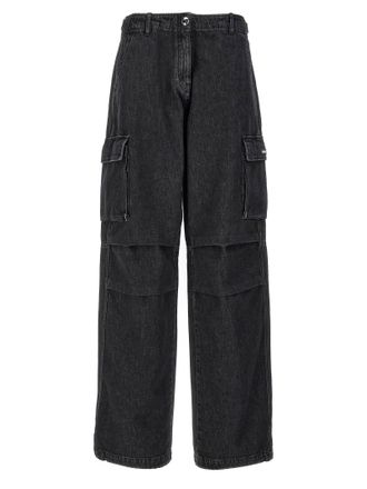 Coperni Womens blue Wide Leg Cargo Jeans