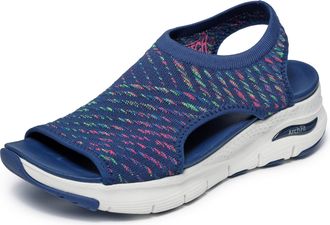 Skechers Womens Arch Fit-Catchy Wave Bow, Navy Blue Multicoloured, 9 UK