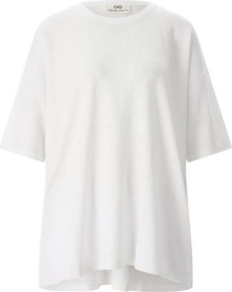 Sminfinity Relaxed Linnen-Katoenen T-Shirt - Dames - T-shirts - Wit - Xs/S - Katoen - Tops