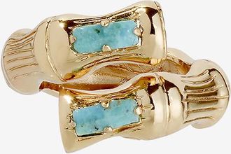 Gas Bijoux Goldener Ring mit Türkis Bambou Liane