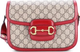 Gucci Horsebit 1955 Shoulder Bag GG Coated Canvas with Leather Small crossbody bag - Beige