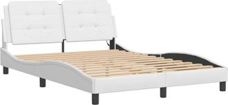 vidaXL Estructura De Cama Con Led Sin Colch&oacute;n Blanco 120x200 Cm Vidaxl