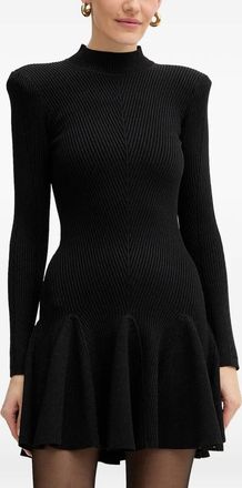 Retrof&ecirc;te Sydonie ribbed-knit mini dress - women - Rayon/Nylon/Metallised Fibres/Elastane - L - Black