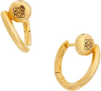Loewe Silver Anagram Pebble Mini Hoop Earrings
