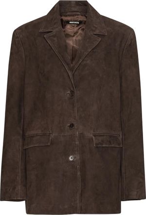 Rotate Blazer in pelle scamosciata - Marrone