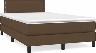 vidaXL Vidaxl - Cama Box Spring Con Colch&oacute;n Tela Marr&oacute;n Oscuro 120x190 Cm