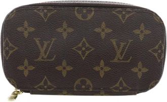 Louis Vuitton Tweedehands Canvas Louis Vuitton tassen - Dames - Vintage Clutch - Bruin - ONE Size - Vintage