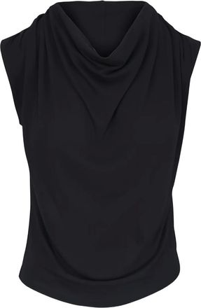 Vince Top smanicato con scollo a V - Nero