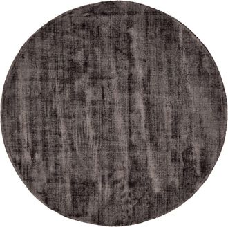 THEKO Alfombra de viscosa tejida a mano estilo vintage antracita diam 120