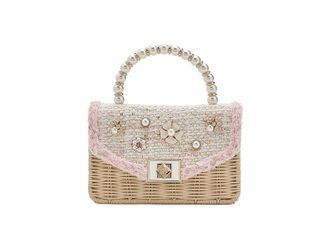 Dune London Blooms Cross Body Womens Handbags Coral, Rattan