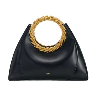JW PEI Handbags, female, Black, Size: ONE SIZE Amiya Leaf Handle Sculpture Bag