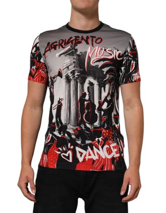 Dolce & Gabbana Multicolor Agrigento Dance Jazz Music Print Mens T-shirt