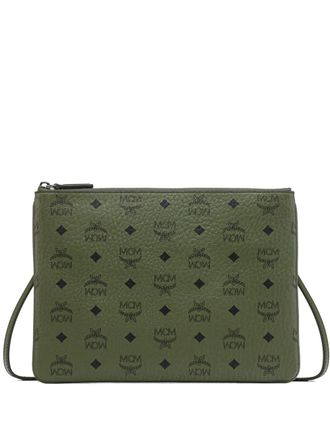MCM Pouch con tracolla Visetos Original - Verde