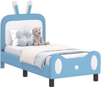 vidaXL Estructura De Cama Para Ni&ntilde;os Peque&ntilde;os Con Cabecera Azul Pu Vidaxl