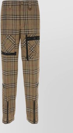 Burberry embroidered silk blend straight-leg trousers