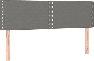 vidaXL Cabecero Con Led De Tela Gris Oscuro 144x5x78/88 Cm Vidaxl