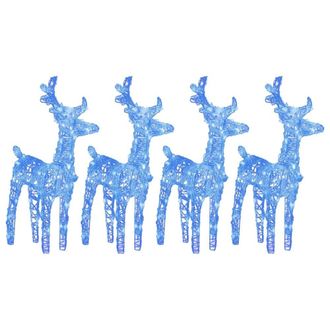 Berkfield Home Christmas Reindeers 4 pcs Blue 160 LEDs Acrylic