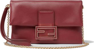 Fendi Mamma Baguette Pouch - Dames - Schoudertassen - Rood - ONE Size - Leer - Tassen