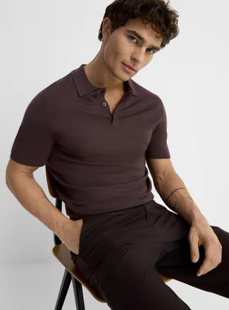 Le 31 Mens Silky knit Polo Shirt