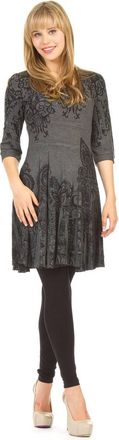 Papillon Sublimation Skirt Paisley Print Dress In Grey