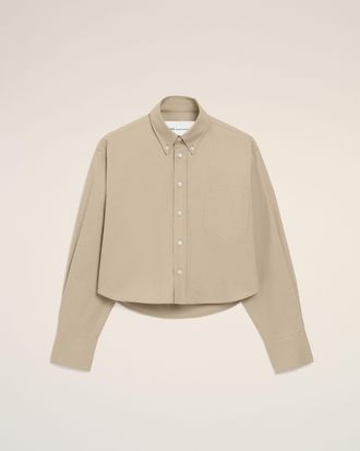 Ami Beige Cotton Cropped Embossed Ami De Coeur Shirt Beige - 32 - for Women