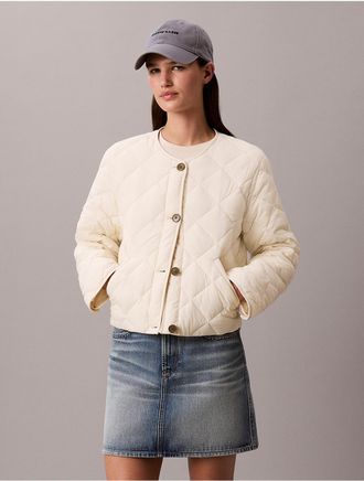 Calvin Klein Womens Quilted Liner Jacket - White/Natural - XL