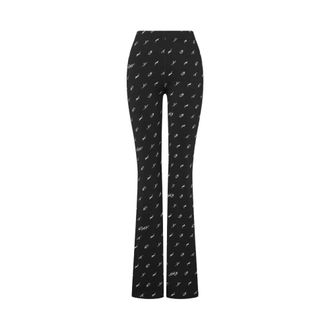 Moschino Gedrukte technische jersey legging - Dames - Leggings - Zwart - M - Broeken