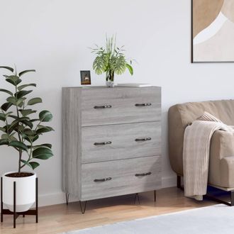 vidaXL Aparador De Madera De Ingenier&iacute;a Gris Sonoma 69,5x34x90 Cm Vidaxl