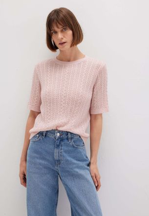 Mavi Strickpullover MAVI Mavi Pullover Short Sleeve Tricot, Damen, Gr. XS, rosa, Obermaterial: 56% Polyacryl PAN. 30% Nylon NY. 7% Polyamid PA. 7% Wolle WO