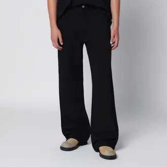 Maison Margiela Pantaloni sportivi a gamba larga in cotone neri