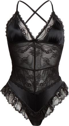 Free People Staying Home Bodysuit in Black at Nordstrom, Size X-Large