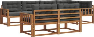 vidaXL Conjunto De Sof&aacute;s De Exterior 8 Uds. Natural Y Antracita Vidaxl
