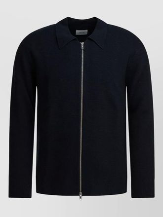 Nn.07 harald wool zip sweater collared ribbed