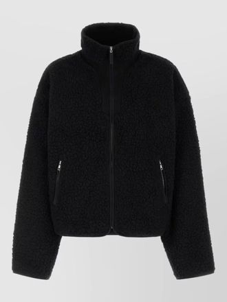 Entire studios teddy jacket fleece texture high collar pockets