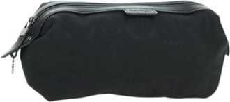 Ferragamo Pre-owned Clutches, female, Black, Size: ONE SIZE Pre-owned Canvas Pouch