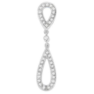 House of Brilliance 14 White Gold 1/4 cttw Round Cut Diamond Double Tear Drop Pendant Necklace at Nordstrom